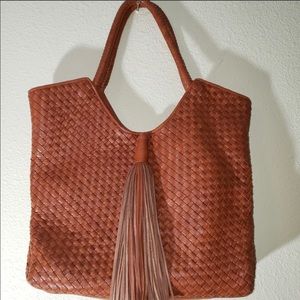 Sam Eldeman Kiara Woven Tote Leather Purse